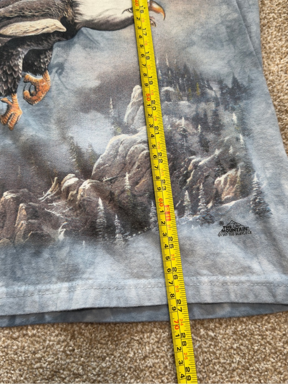 Vintage 90s The Mountain Eagle Tee Tie Dye Nature Graphic Mens M - Picture 6 of 7